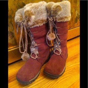 Sketcher faux fur/leather suede boots